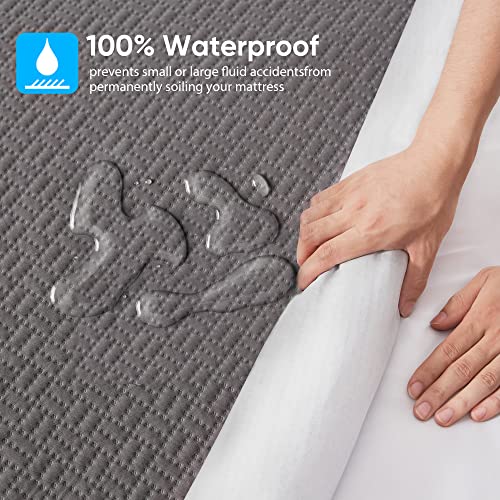 Hanherry Waterproof Queen Mattress Protector - Grey