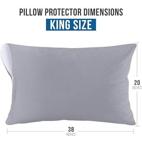 King Waterproof Pillow Protector (2 Pack) - Grey