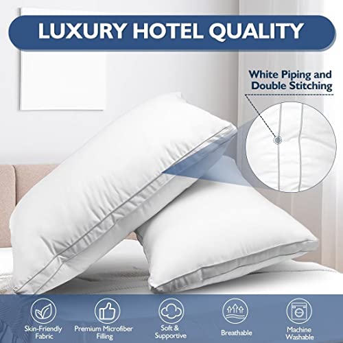 Queen Size Bed Pillows Set of 2 - Hotel Quality