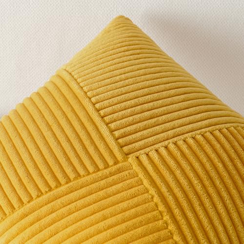 Yellow Decorative Throw Pillow Covers, Set of 2