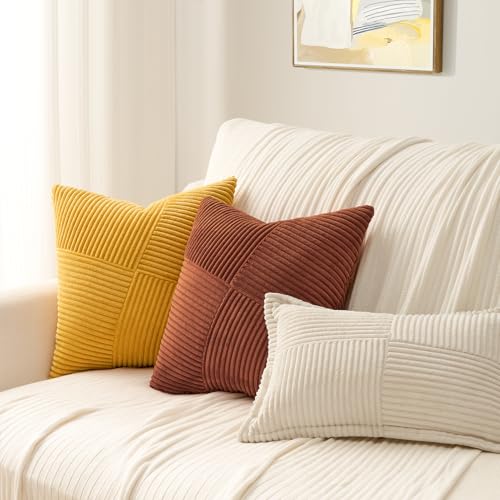 Yellow Decorative Throw Pillow Covers, Set of 2