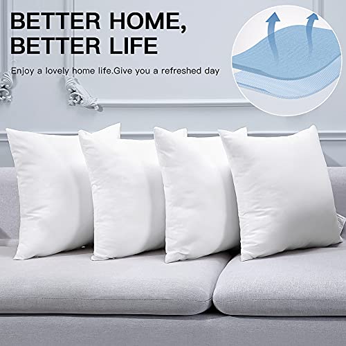 Set of 6 White 18x18 Inch Pillow Inserts