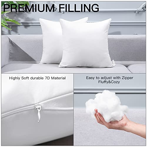 Set of 6 White 18x18 Inch Pillow Inserts