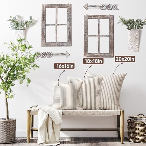 Farmhouse Black and Beige Pillow Covers Set of 2