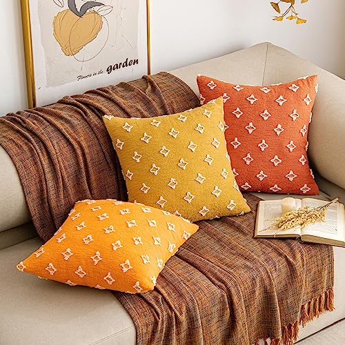 Fall Burnt Orange Decorative Throw Pillow Covers - Set of 2