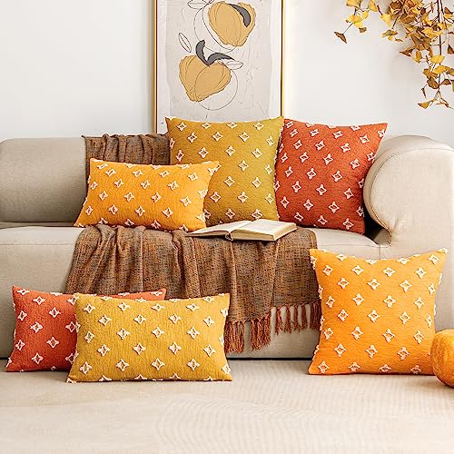 Fall Burnt Orange Decorative Throw Pillow Covers - Set of 2