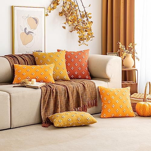 Fall Burnt Orange Decorative Throw Pillow Covers - Set of 2