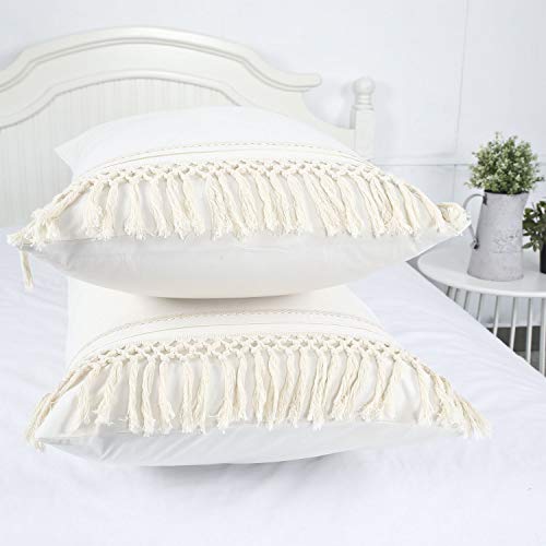 Boho Macrame Tassel Pillow Shams Set of 2
