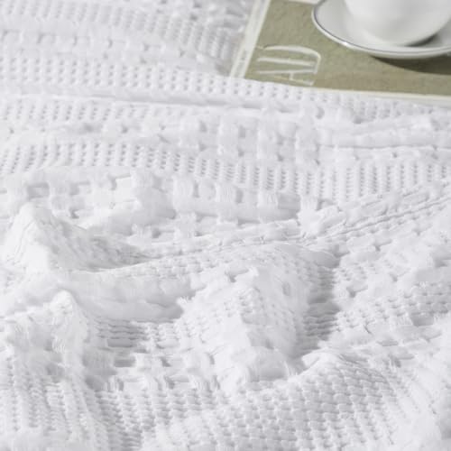 Cotton Waffle Weave White King Sham Set