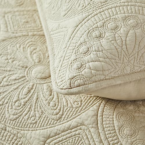 Brandream King Size Beige Medallion Pillow Shams Set