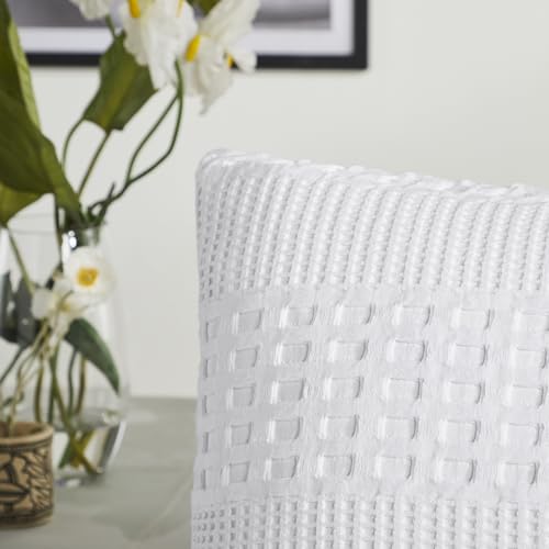 Cotton Waffle Weave White King Sham Set