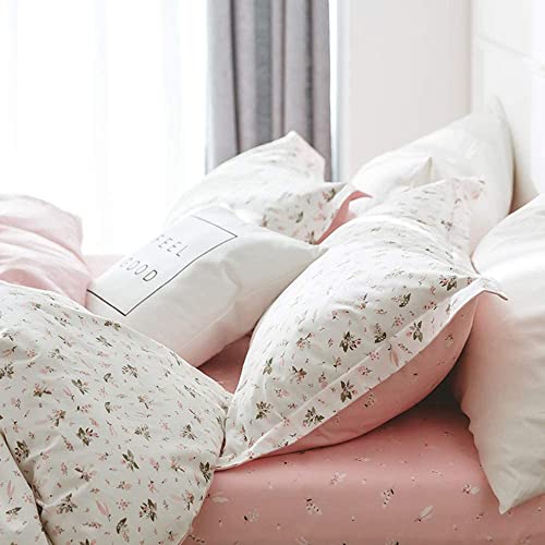 Floral Pink Cotton Pillowcases Set for Kids