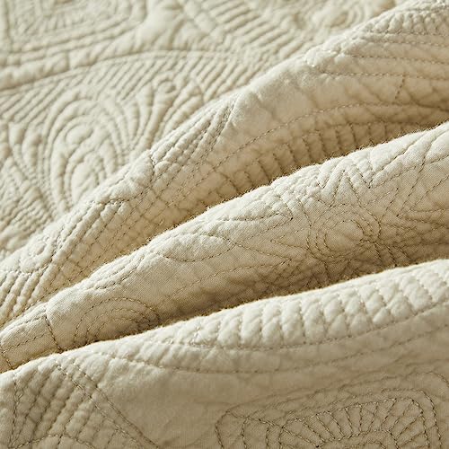Brandream King Size Beige Medallion Pillow Shams Set