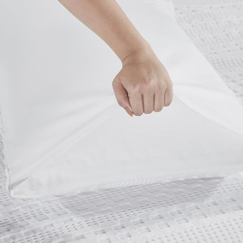 Cotton Waffle Weave White King Sham Set
