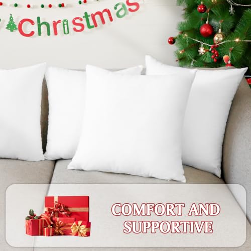 Set of 4 White 18x18 Pillow Inserts