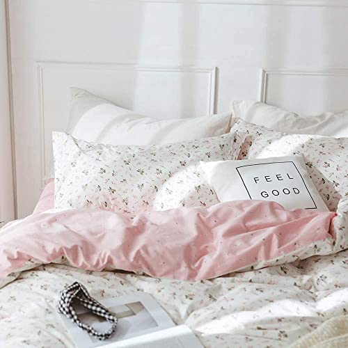 Floral Pink Cotton Pillowcases Set for Kids