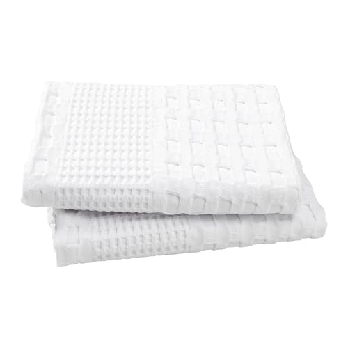 Cotton Waffle Weave White King Sham Set
