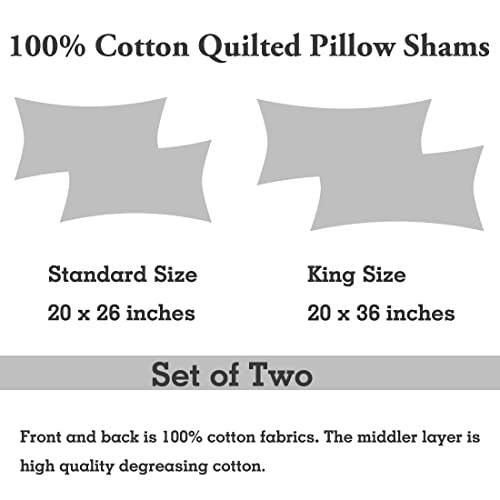 Floral Printed Grey Cotton Quilted Pillow Sham