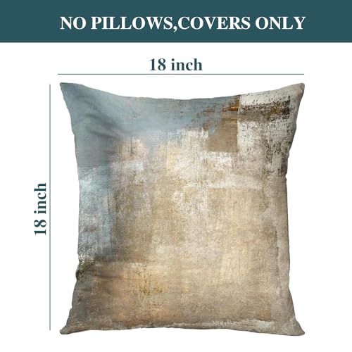 Contemporary Grey Beige Abstract Throw Pillow Covers