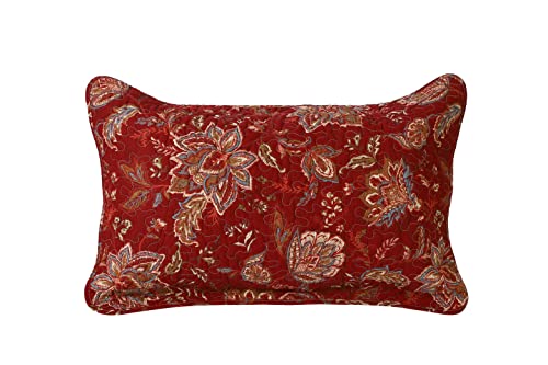 Red Vintage Floral Cotton Pillow Shams Set of 2