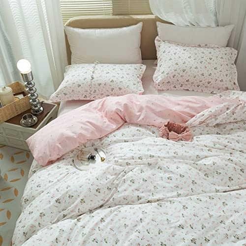 Floral Pink Cotton Pillowcases Set for Kids