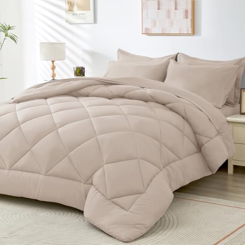 Reversible 7-Piece Queen Comforter Set in Grey