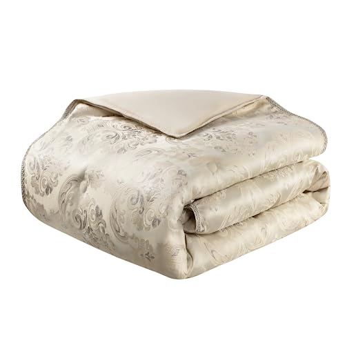 Elegant Floral Jacquard Queen Comforter Set