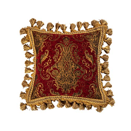 Luxury Red Damask Jacquard Queen Comforter Set