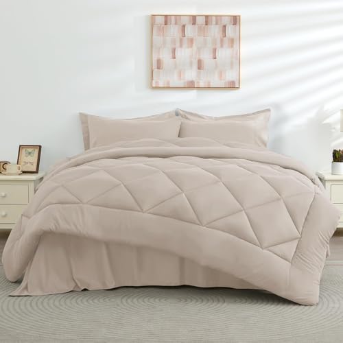 Reversible 7-Piece Queen Comforter Set in Grey