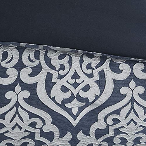Odette Cozy Comforter Set - Navy, 8 Piece Cal King