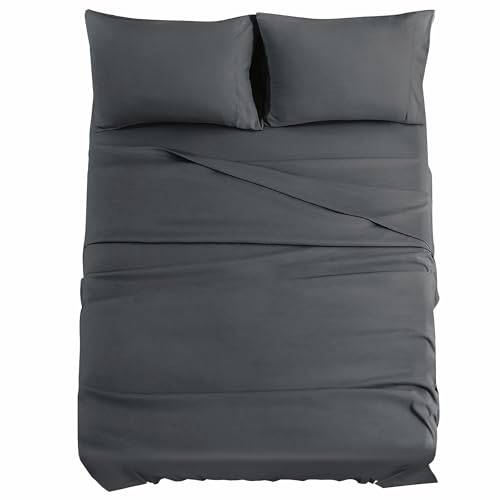 Dark Grey Queen Sheets Set - 4 Piece Bedding