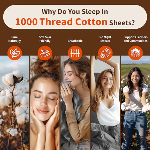 Queen Egyptian Cotton Sheet Set - 1000 Thread Count