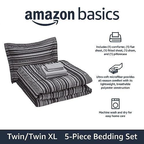 Lightweight Microfiber Twin Bed-in-a-Bag Set
