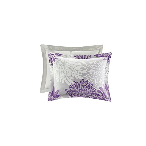 Modern Floral Comforter Set with Decorative Pillows