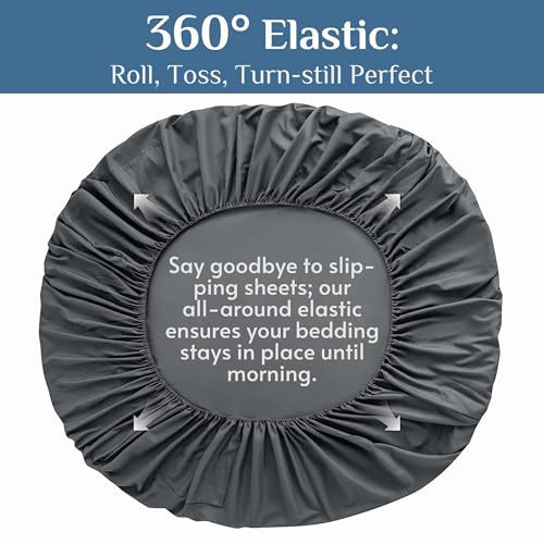 Dark Grey Queen Sheets Set - 4 Piece Bedding