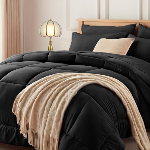Black 7-Piece Full Bed in a Bag Set