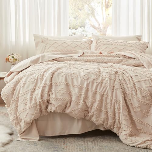 Beige Tufted 7-Piece Queen Comforter Set