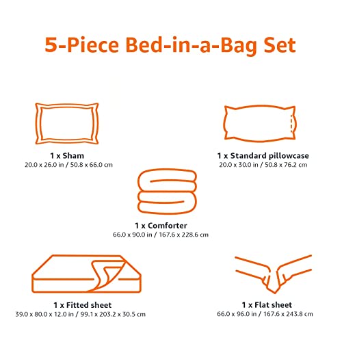 Lightweight Microfiber Twin Bed-in-a-Bag Set