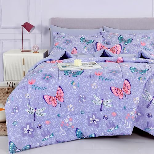 Mooreeke Kids Butterfly Twin Bed Set - 6 Pieces