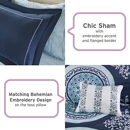 Boho Queen Bed Set with Comforter and Pillows