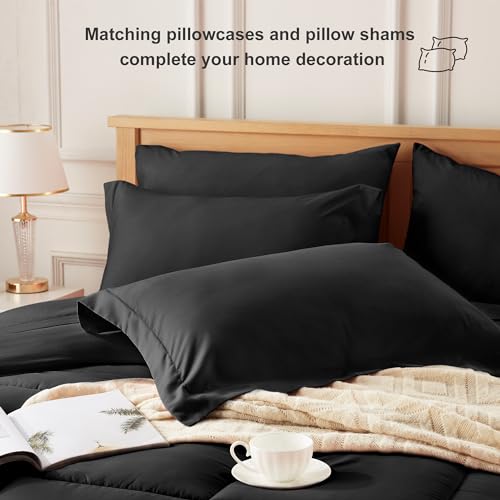 Black 7-Piece Full Bed in a Bag Set