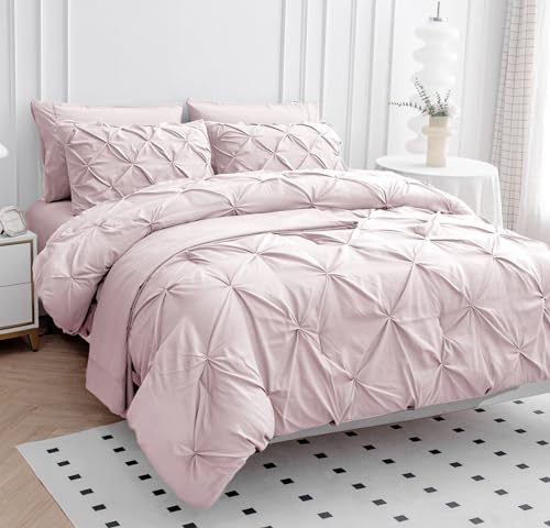 Sepia Rose Pintuck Full Bed Set - 7 Pieces