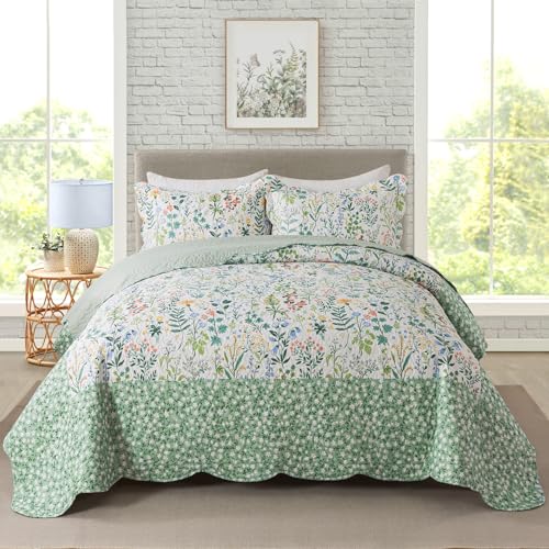 Travan 3-Piece Floral Super King Quilt Set