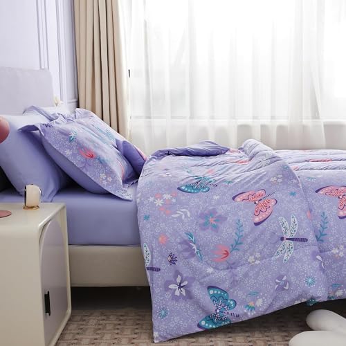 Mooreeke Kids Butterfly Twin Bed Set - 6 Pieces