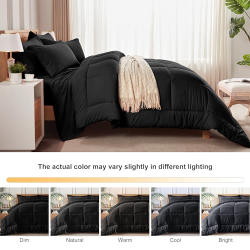 Black 7-Piece Full Bed in a Bag Set
