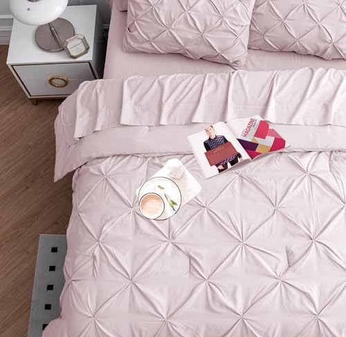 Sepia Rose Pintuck Full Bed Set - 7 Pieces