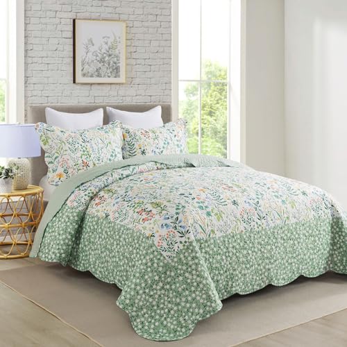Travan 3-Piece Floral Super King Quilt Set
