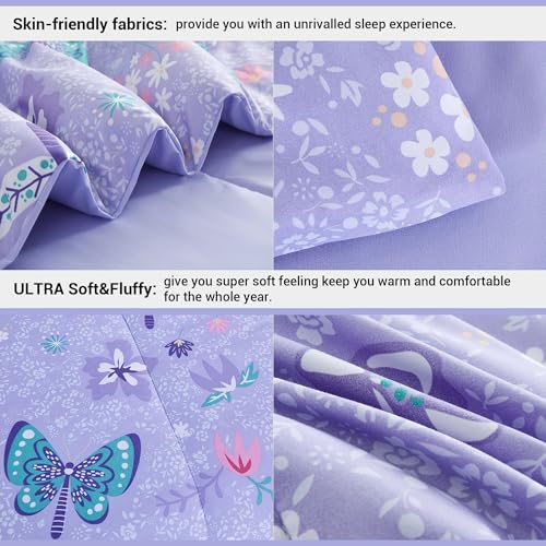 Mooreeke Kids Butterfly Twin Bed Set - 6 Pieces