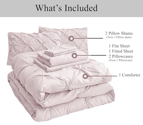 Sepia Rose Pintuck Full Bed Set - 7 Pieces