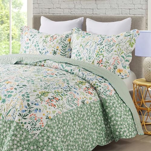 Travan 3-Piece Floral Super King Quilt Set